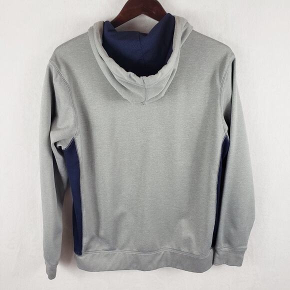 Champion Hoodie Men M Grey & Navy Blue Full Zip Soft Fleece Sweatshirt w Pockets - Picture 4 of 7